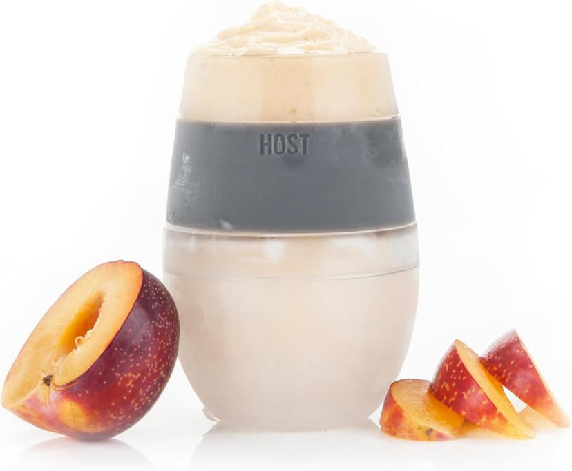 HOST Freeze Wine Glasses with Lids, Insulated Cooling Cups with Freezing Gel, Wine Tumbler Gifts for Women, Freezable Tumblers for Cocktails, Outdoor Party, and Home Bar Gifts, 8.5 oz Set of 2, Gray