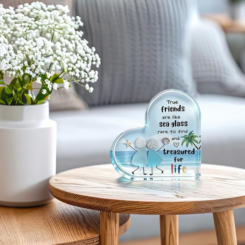 Friends Gifts Quote Heart Keepsake, Friendship Gift for Your Bestie, Soul Sister & Female Companion | Uplifting Emotional Support Present for Women, Birthday Gift Idea & Treasured Appreciation Token B0GJD78ZF9