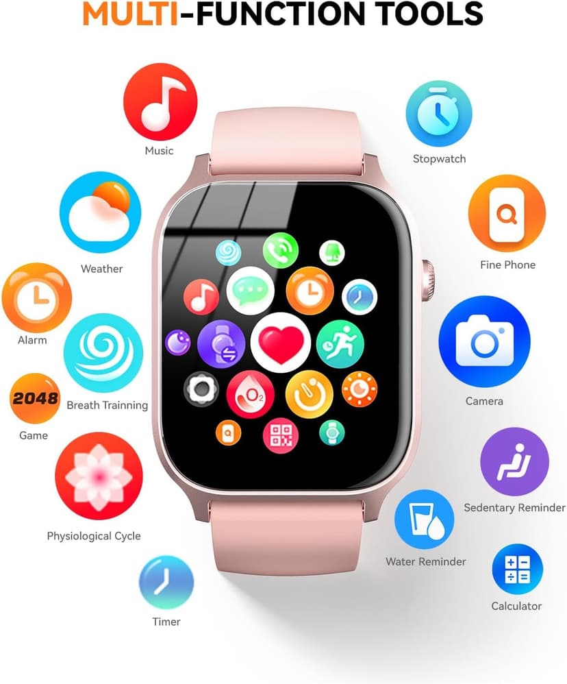 Smart Watches for Women Men, Fitness Tracker Watch with 110 Sports Modes, Step Counter/Sleep Monitor/Pedometer, IP68 Waterproof, Bluetooth Call & Music Control Smartwatch for iPhone/Android