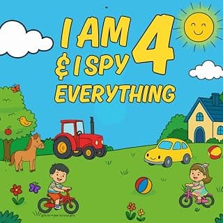 Gifts for 4 Year Old Boys Girls : I Am 4 & I Spy Everything: Toddler Eye Spy Book for Four Yr : Fun Search & Find Activity Book for Toddlers Featuring ... Simple Shapes, Colors, and Counting Practice B0FMR79XFF