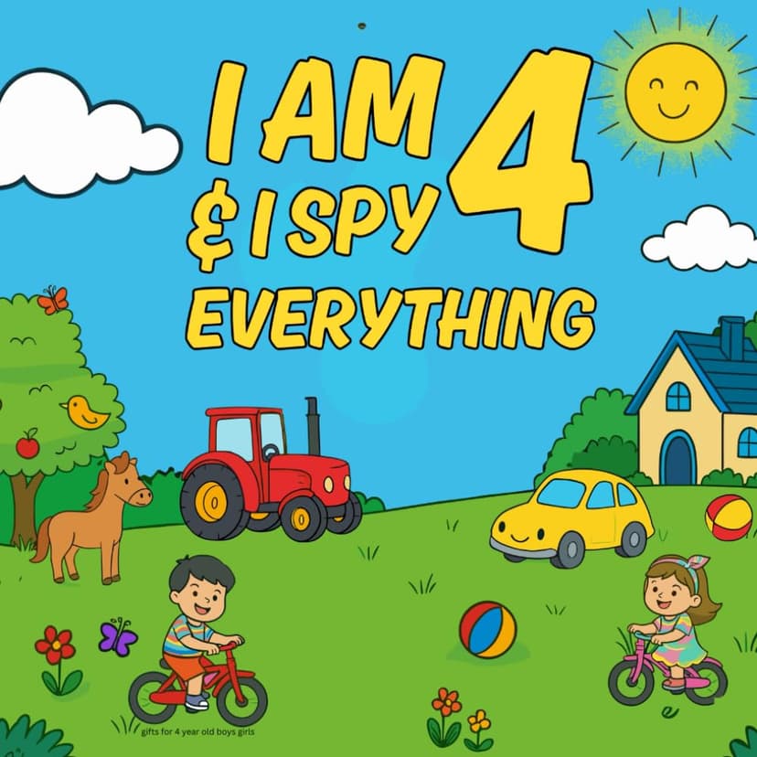 Gifts for 4 Year Old Boys Girls : I Am 4 & I Spy Everything: Toddler Eye Spy Book for Four Yr : Fun Search & Find Activity Book for Toddlers Featuring ... Simple Shapes, Colors, and Counting Practice B0FMR79XFF