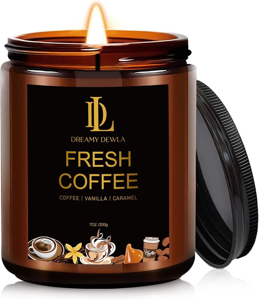 Fresh Coffee Candles, Coffee Scented Candle, Natural Soy Candles for Home Scented, Long Lasting with 50 Hour Burn Time, Gifts for Men Women B0F21RT1BQ