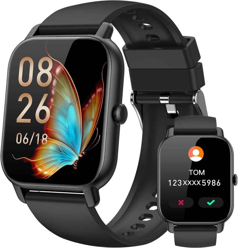Smart Watches for Men Women(Answer/Make Call), 1.85 inch HD Fitness Tracker Watch with Activity Counter/ Sleep Monitor/ 110+ Sports Modes, IP68 Waterproof Smart Watch for Android iPhone iOS Compatible