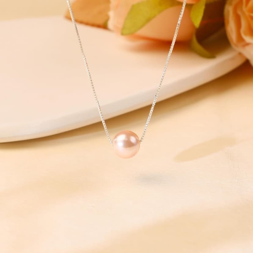 Sereney Birthday Gifts for Girls Women, Sterling Silver Pearl Necklace as 7 9 10 11 13 15 16 18 21 30 40 50 60 Year Old Birthday Gifts, Single Pearl Necklace as Bday Gifts for Friends Lockets