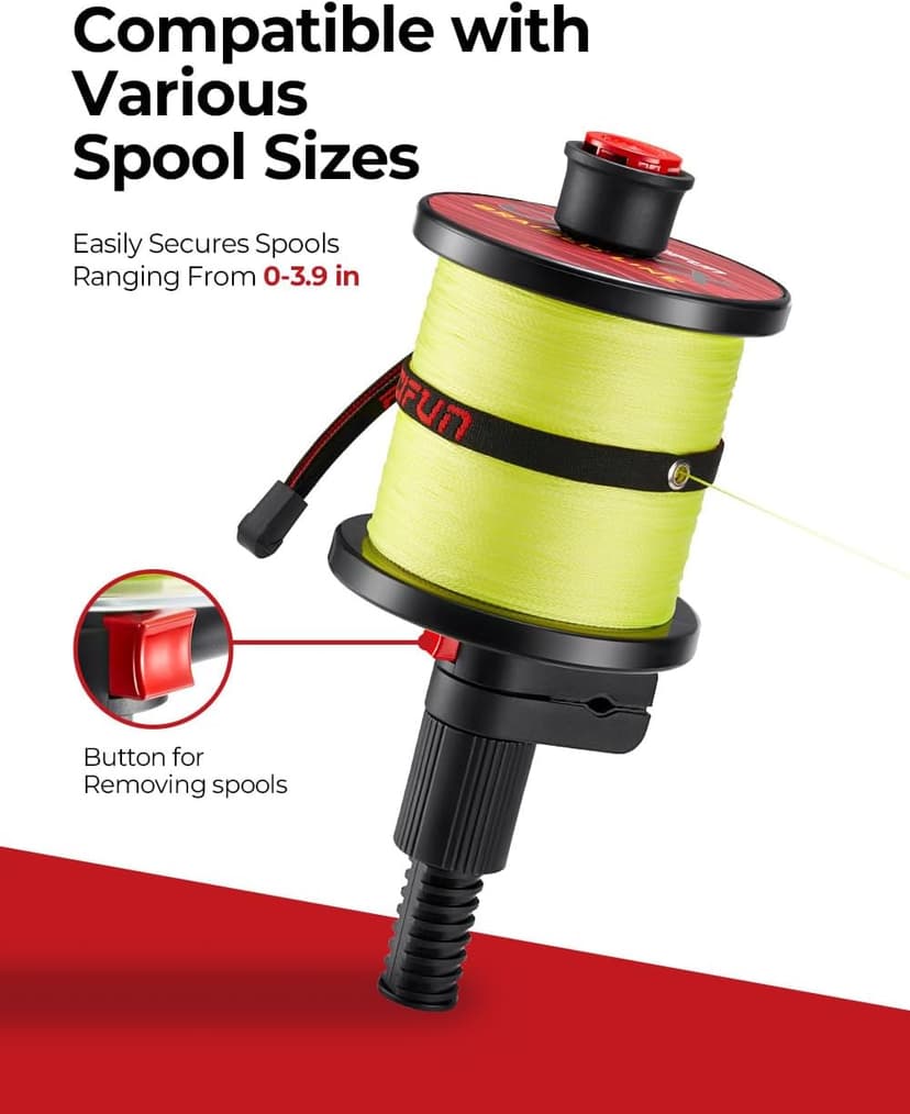 Piscifun Speed E Fishing Line Spooler, Fishing Reel Spooler Fits Rods, Line Winder for Spinning, Baitcaster and Spincast Reel