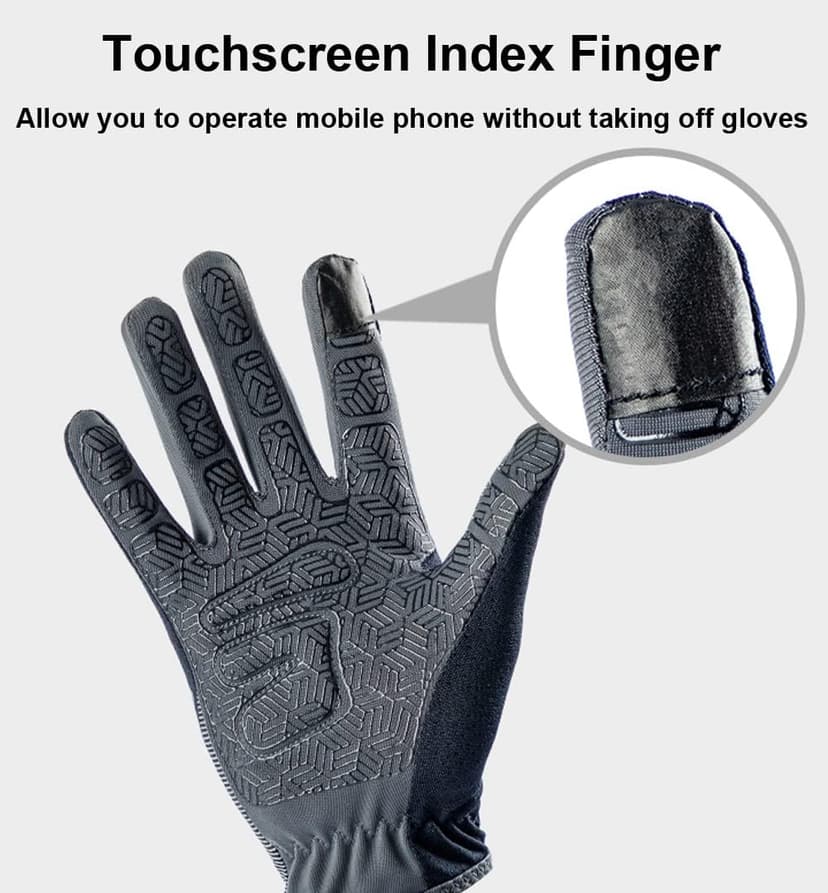SUJAYU Full Finger Hiking & Cycling Gloves - Thin Gloves for Men & Women - UV Protection, Great for Adult Bikes, Driving & Gym
