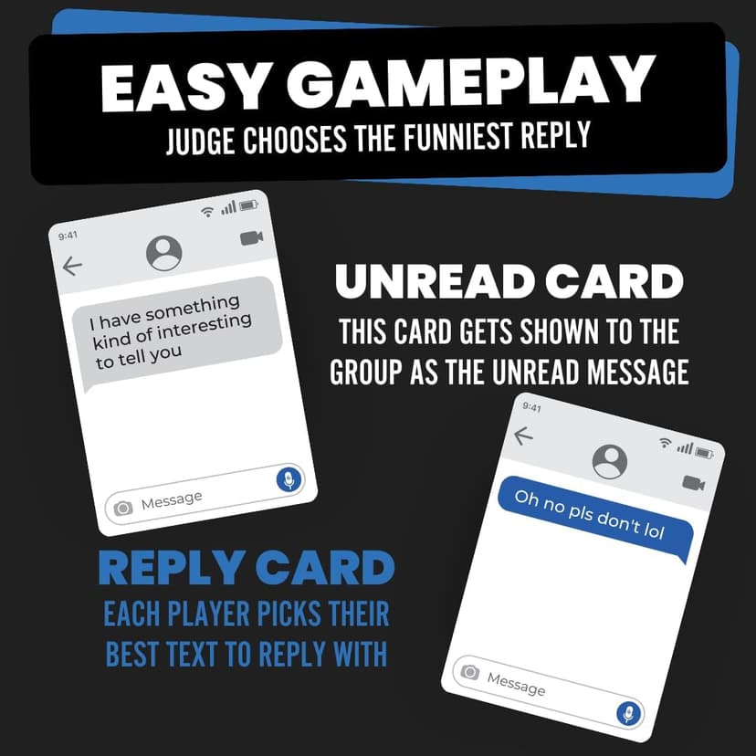 Viral Studios Left on Read - Hilarious Text Message Party Game for Adults | 500 Cards, Fast-Paced Group Fun for Game Nights, Parties, and College Hangouts | Card Set for Friends and Social Gatherings
