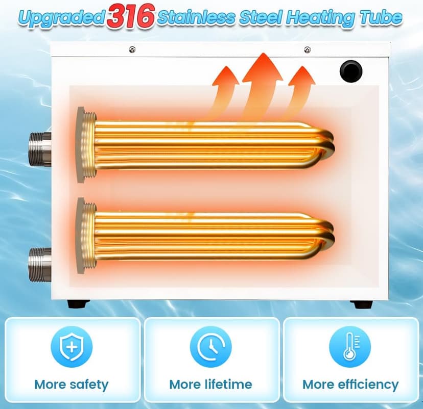 Electric Pool Heater for Inground & Above Ground Pools 11KW 220V, Hot Tub Heaters with Digital Touch Screen, SPA Water Thermostat Swimming Pool Warmer