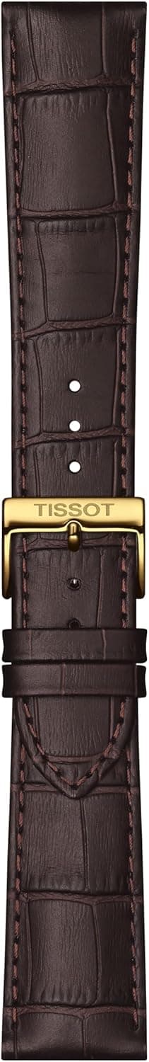 Tissot Mens Tissot Classic Dream 316L Stainless Steel case with Yellow Gold PVD Coating Quartz Watch, Brown, Leather, 22 (T1294103626100)