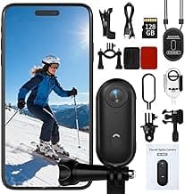 NUISK 4K Thumb Action Camera | 128G Sports Camera for POV Photoshooting: Waterproof Sports Camera The Size of a Thumb Suitable for Running Cycling Swimming Hiking Adventure Etc (Black)