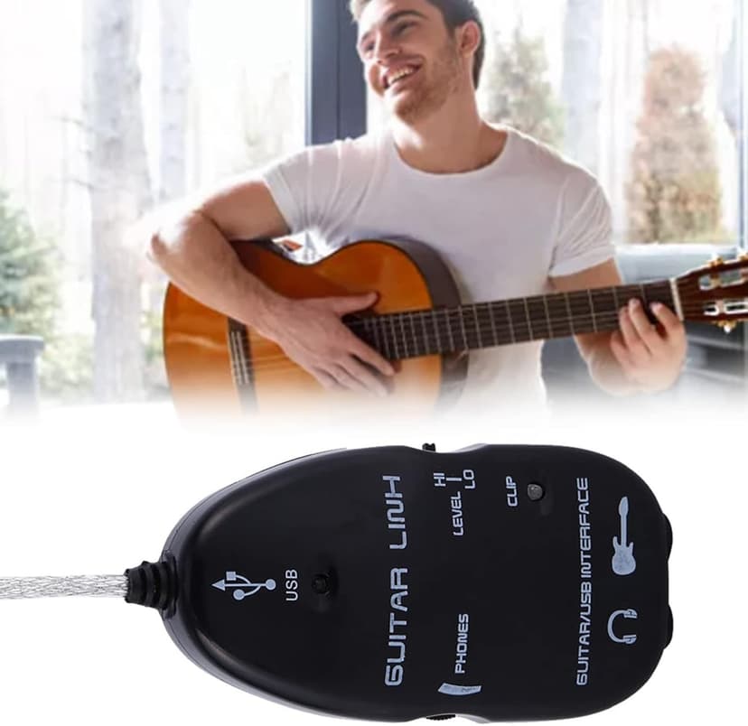 Sunicon Professional USB Guitar Cable, Guitar to USB Interface Cable Link Audio with Software CD Driver for PC Recording Adapter