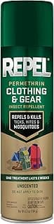 Repel Permethrin Clothing & Gear Insect Repellent, Use on Outdoor Gear, Tents and Sleeping Bags, Repels Mosquitoes, Ticks, Mites, (Aerosol Spray) 6.5 fl Ounce