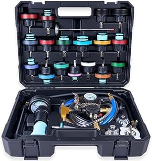 30PCS Radiator Pressure Tester Kit, Coolant Pressure Tester and Vacuum Refill Kit for Automotive Cooling System Water Tank Leakage Detection