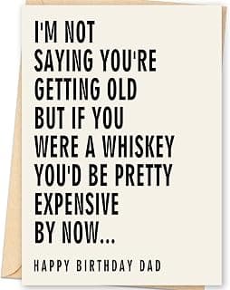 Whiskey Humor Birthday Decoration for Father, Happy Birthday Dad Card with Printed Message Inside FANCYLUCKY Funny Birthday Card Gift for Dad from Son Daughter B0GY3N7SWG