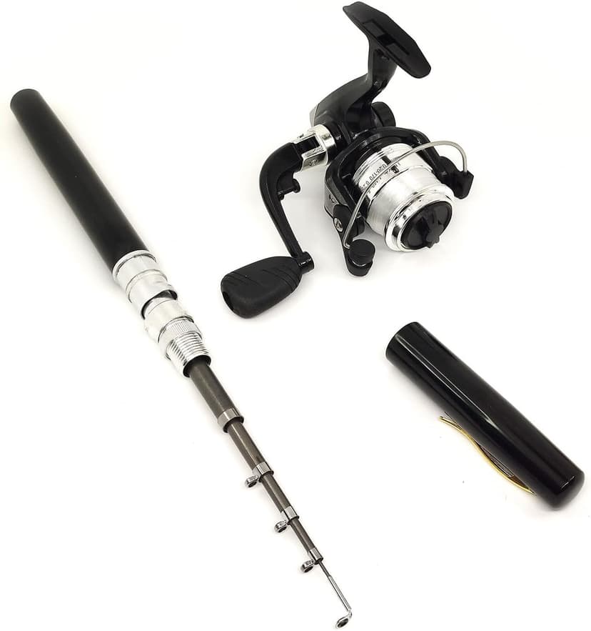 Portable Small Pen Fishing Rod And Spinning Reel Combo, 38inches Pocket Mini Fishing Kit Telescopic Fishing Pole For River Lake Reservoirs Ice And So On (Fishing Rod and Reel Combos)