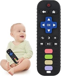TV Remote Control Shape Teething Relief for Infants (Black) Chuya Baby Teether Toy Chew Toys for Babies 3-24 Months B0BYNDL3SW