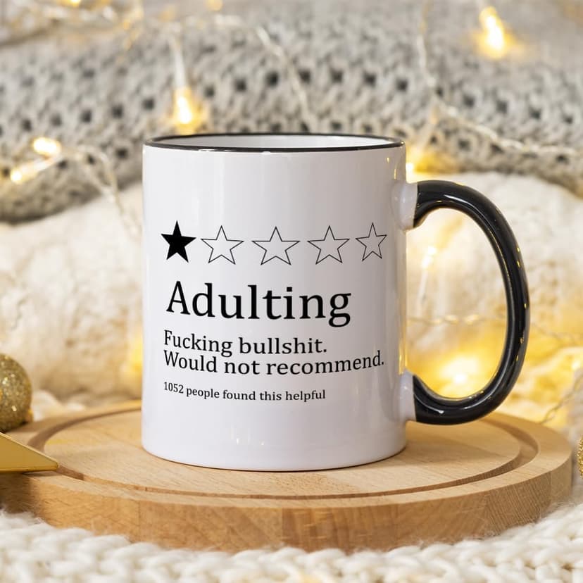 Funny Gifts for Age Ceremony, Hilarious Being an Adult Would Not Recommend Coffee Mug,Birthday Christmas Gifts for 18 Years Old Grown-Up Tea Cup 11 OZ B0DNJHSK26