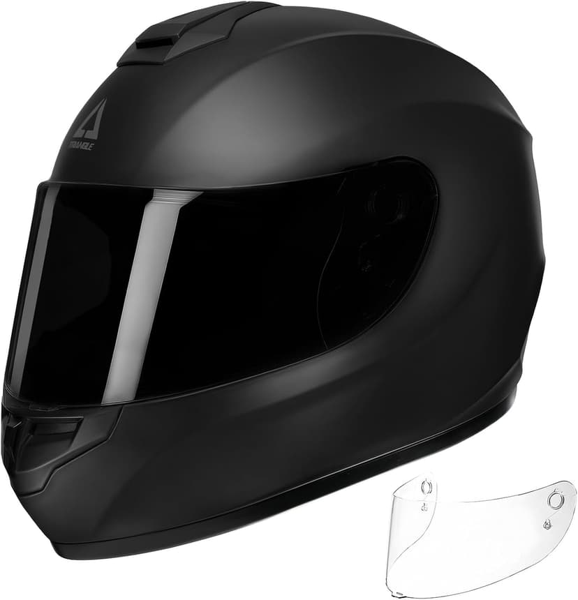 TRIANGLE Full Face Motorcycle Helmet DOT Approved, Street Bike Racing Helmet for Men Women with Tinted & Clear Visors & Carrying Bag
