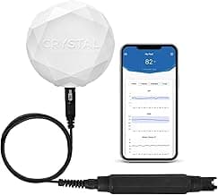 Crystal Smart Water Monitor for Chlorine & Bromine Pools, Hot Tubs & Swim Spas - 24/7 Continuous Digital Water Testing with App Notifications & Customized Chemical Dosing (New Model)