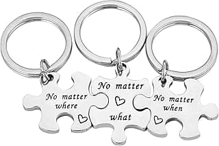 Nfyxcaz 3 Sets Long Distance Relationship Keychain Gifts for Couple, Sister, Graduation