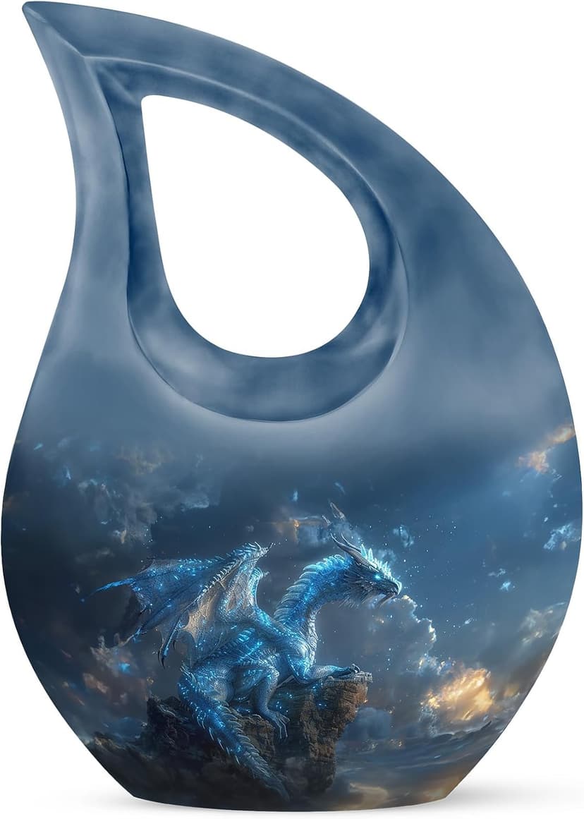 Blue Dragon Keepsake Urn for Ashes for Men, Drop Funeral Tiny & Cremation Urns for Human Ashes, Handcrafted Sympathy Gift for Loss of Family, Burial Cremains Containers (3 Inch) B0FFTCVPGZ
