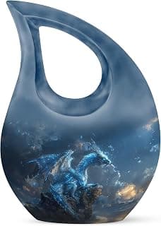 Blue Dragon Keepsake Urn for Ashes for Men, Drop Funeral Tiny & Cremation Urns for Human Ashes, Handcrafted Sympathy Gift for Loss of Family, Burial Cremains Containers (3 Inch) B0FFTCVPGZ