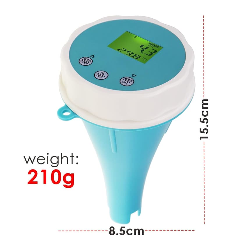 6-in-1 Wireless Water Quality Tester Bluetooth Floating Water Quality Monitor for Pools, Spas, and Hydroponics - pH, EC, ORP, Chlorine, Salinity, and Temperature Measurement