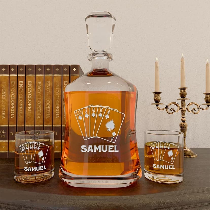 Personalized Whiskey Decanter - 4 Designs - Birthday Gifts for Men 2025, Dad, Husband, Him, Boyfriend - Men Whiskey Gifts - Personalized Gifts for Men - Bourbon, Scotch Gifts - Fathers Day Gift Ideas
