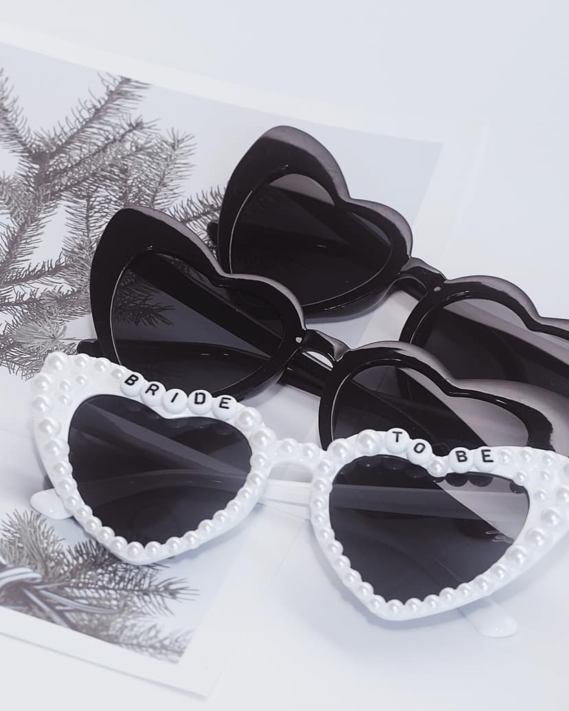 Bride Sunglasses, Bachelorette Sunglasses, Bridal Party, Bachelorette Gifts for Bridesmaids, Bridal Shower Proposal Gifts Bride to Be Heart Sunglasses Bachelorette Party Favors, 8 Pack B0FKBR7994