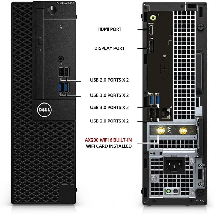 Dell OptiPlex 3050 Desktop Computers PC, 32GB Ram DDR4 New 512GB M.2 NVMe SSD, Intel Built-in WiFi, Bluetooth, i5-6500 3.2GHz, Refurbished Desktop, HDMI, Windows 11 Pro (Renewed)