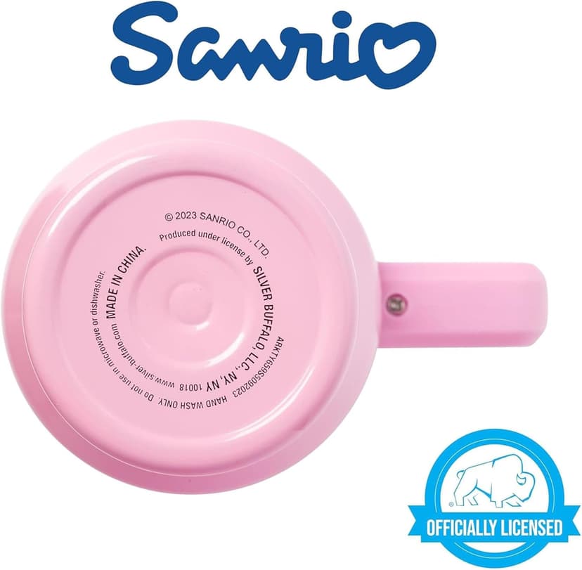 Silver Buffalo Sanrio Hello Kitty Waving Stainless Steel Tumbler with Handle and Straw, Fits in Standard Cup Holder, 40 Ounces