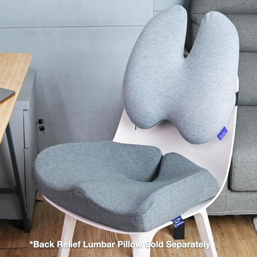 C CUSHION LAB Patented Pressure Relief Seat Cushion for Long Sitting Hours on Office/Home Chair, Car, Wheelchair - Extra-Dense Memory Foam for Hip, Tailbone, Coccyx, Sciatica - Wellness Green