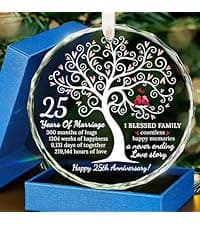 HEXMOZ Wedding Gifts for Couples 2025 - Mr and Mrs Gifts - Bridal Shower Gift, Wedding Ideas for Newly Wed, Bride, Future Mr Mrs - Just Married Glass Ornament 2025, 1st Married Couple Christmas Decor