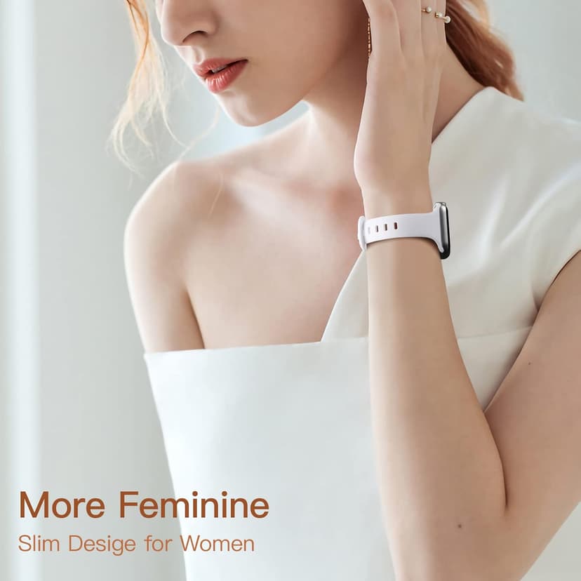 Lerobo Thin Slim Bands Compatible with Apple Watch 40mm 38mm 44mm 45mm 46mm 42mm 41mm 49mm SE iWatch Bands Ultra 3 2 1 Series 11 10 9 8 7 6 5 4 3 2 1 for Women Men, Soft Narrow Sport Strap Wristband