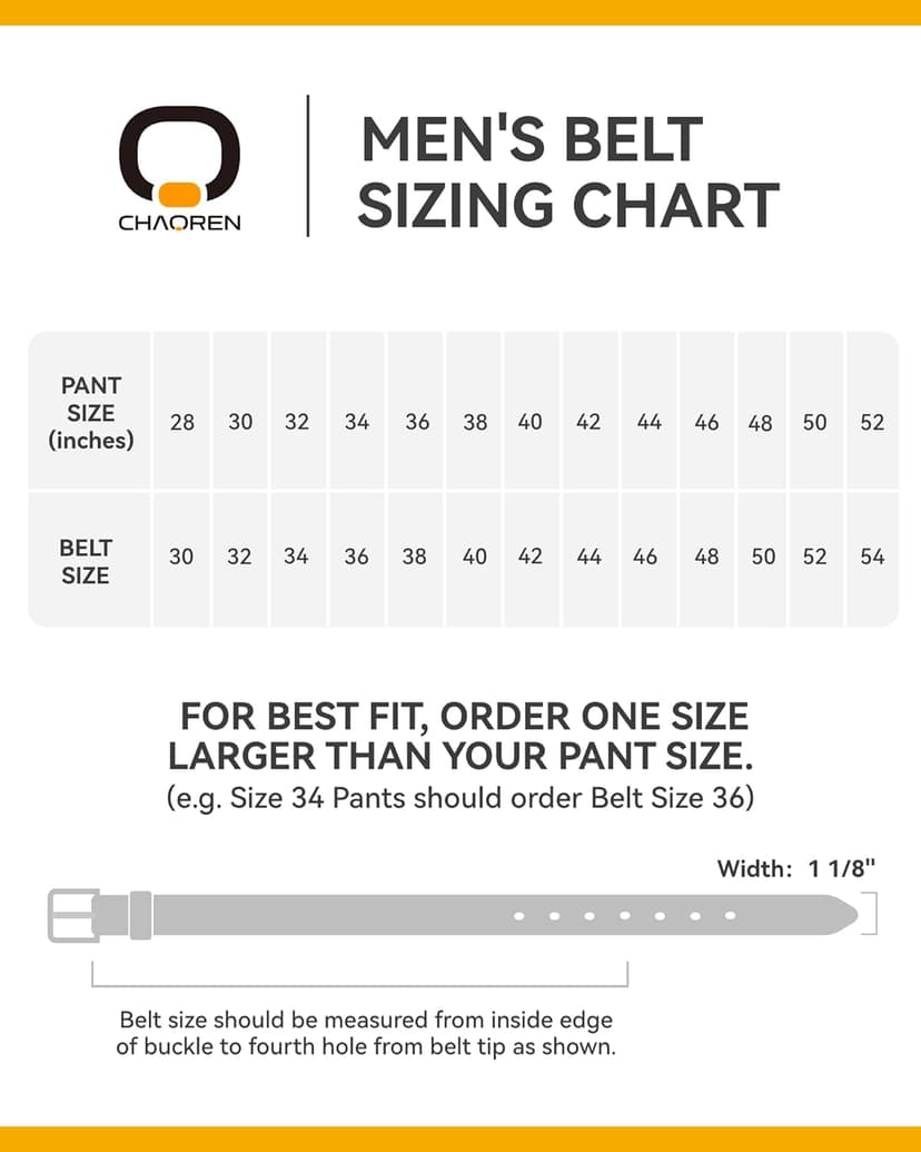 CHAOREN Leather Braided Belts for Men - 1 1/8" Mens Casual Woven Leather Belt for Dress Pant