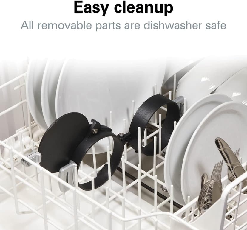 Perfect for English Muffins, Croissants, Mini Waffles | Customizable & Fast | PFAS-Free | Silver | 25475MN Hamilton Beach Breakfast Sandwich Maker with Egg Cooker Ring B00BTIUYOO