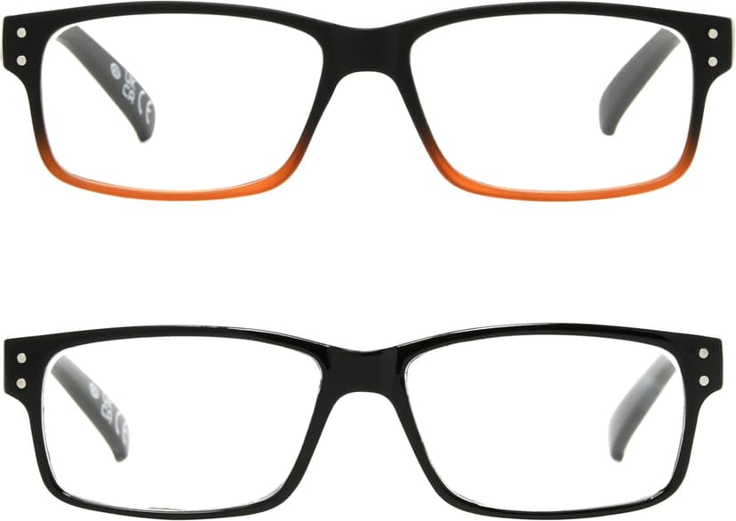 Foster Grant mens Rowan 2-pack Reading Glasses Square Reading Glasses