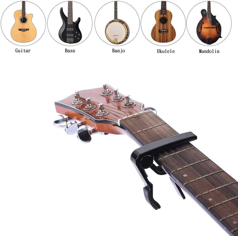 Classical Guitar Strings Nylon Black 3 Full Sets with Tuner, 3 in 1 Restringing Tool, Capo, Cleaning Cloth