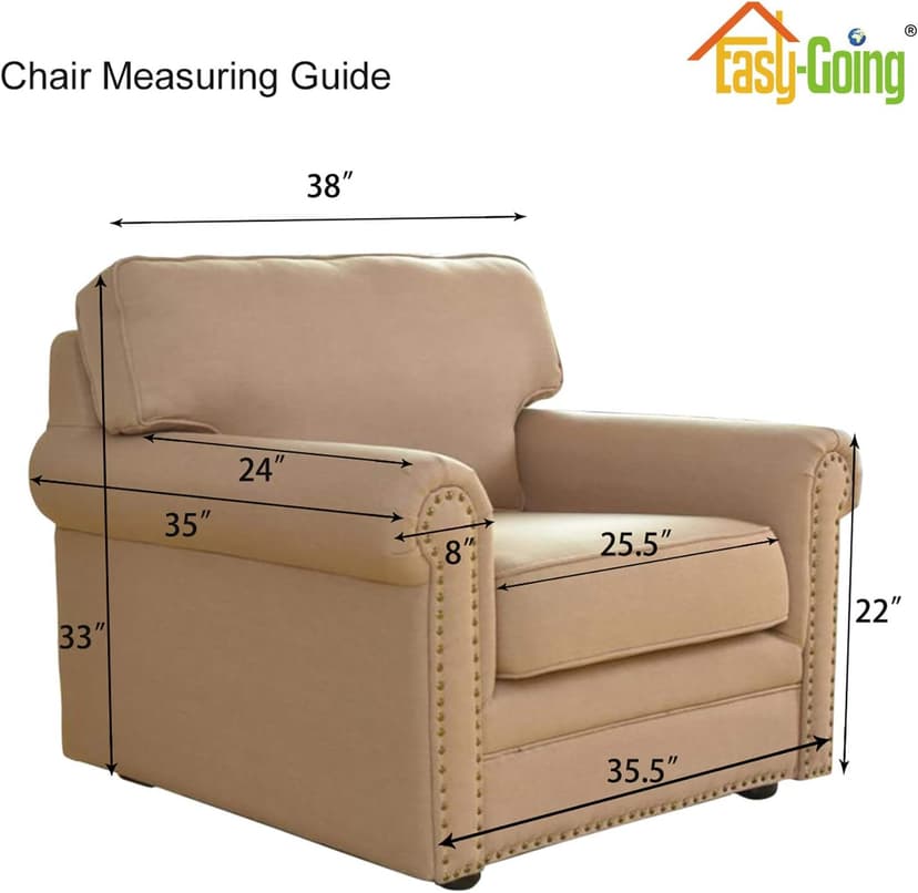 Easy-Going Stretch Chair Sofa Slipcover 1-Piece Couch Sofa Cover Furniture Protector Soft with Elastic Bottom for Kids, Pet. Spandex Jacquard Fabric Small Checks (Chair, Dark Gray)