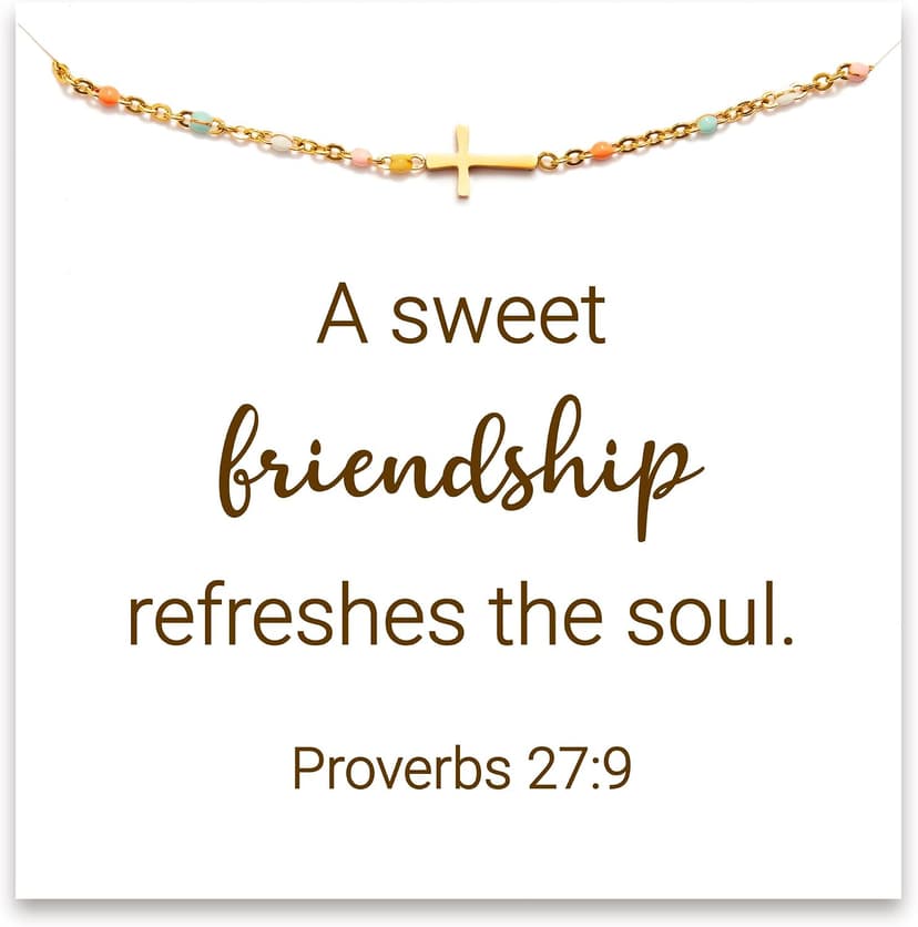 STORYJEWELLERY Friend Gifts for Women, Friend Bracelet, Cross Bracelets for Bestie, Friend Birthday Gifts for Women, Friendship Jewelry, Christian Jewelry B0CHHWRJX8