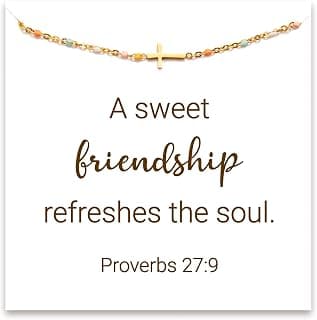 STORYJEWELLERY Friend Gifts for Women, Friend Bracelet, Cross Bracelets for Bestie, Friend Birthday Gifts for Women, Friendship Jewelry, Christian Jewelry B0CHHWRJX8