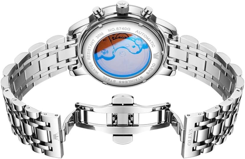 OLEVS Automatic Watches for Men Luxury Skeleton Multi-Function Mechanical Watch Self Winding Date Waterproof Luminous Mens Watch