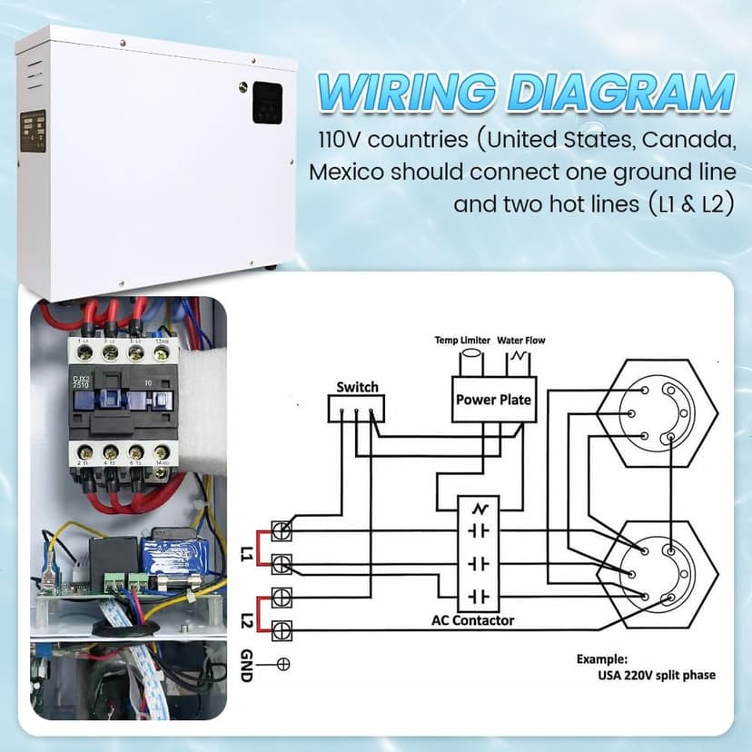 Electric Pool Heater for Inground & Above Ground Pools 11KW 220V, Hot Tub Heaters with Digital Touch Screen, SPA Water Thermostat Swimming Pool Warmer