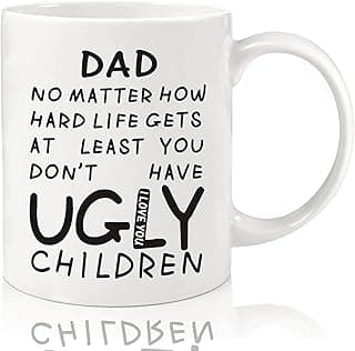 Unique Ceramic Cup Printed on Both Sides Personalized Christmas Birthday Father’s Day Presents for Dad Husband Stepfather Fathers Day Dad Gifts 11oz Funny Coffee Mug for Dad from Daughter Son Wife B09C8JJFL2