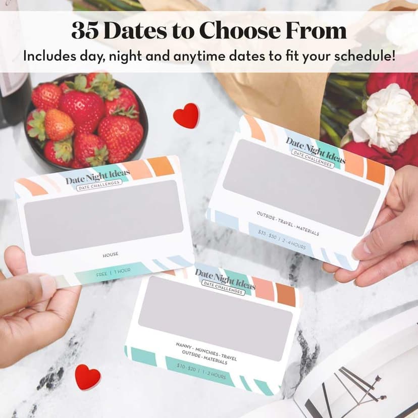 Romantic & Fun Scratch Off Date Night Ideas Card Game, Perfect Couple Gifts for Her or Him, Couple Gifts for Boyfriend, Girlfriend, Wife, Husband, Engagement, Birthday or Anniversaries