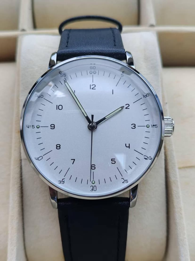 Boyarca Vintage Mechanical Watch with Domed Glass Watch Mirror and 40mm case, Casual and Minimalist Manual Winding Mechanical Wrist Watch for Men and Women