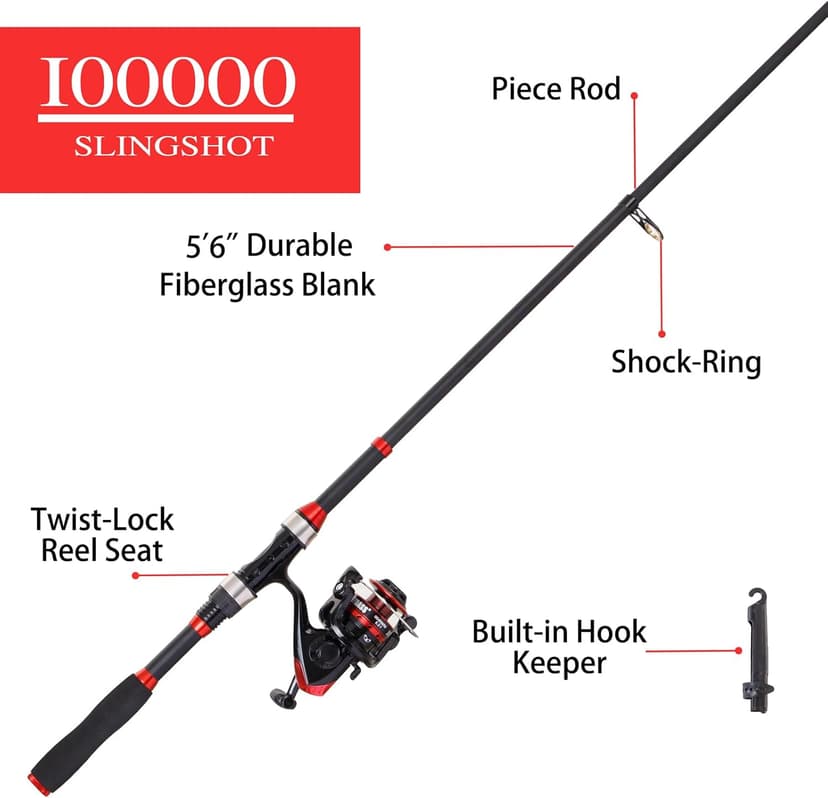 I00000 Fishing Rod and Reel Combos with Fiberglass Telescopic Fishing Pole - Spinning Reel Fishing Carrier Bag, Freshwater and Saltwater Fishing Rod Kit,Travel Fishing Kit for Bass Trout