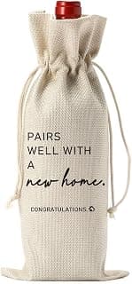 Housewarming Gift Realtor Closing Present for Home Buyers, 750ml Drawstring Wine Bottle Bag Housewarming House Warming Gifts New Home Wine Bag Gift for New Homeowners B0FVXJ488R