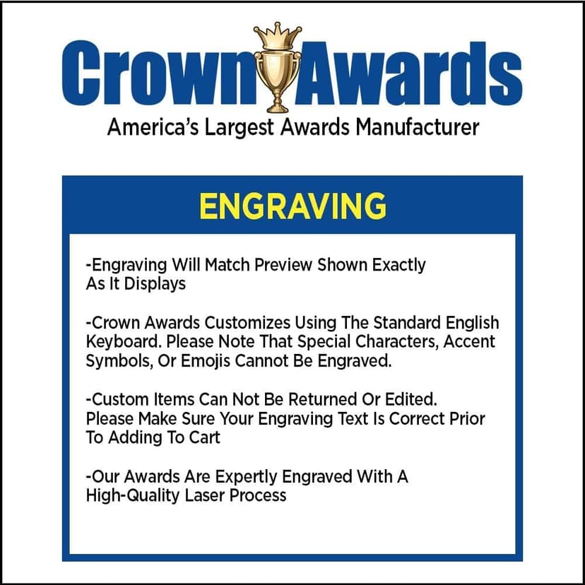 Crown Awards 8x10 Personalized Recognition Plaque Trophy Award B08XWCRK1P