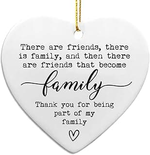 There Are Friends There Is Family, Friends Plaque, Ceramic Heart Gift, Unique Friendship Gift For Best Friend, Ceramic Hanging Heart, Gift For Friend, Christmas Gift